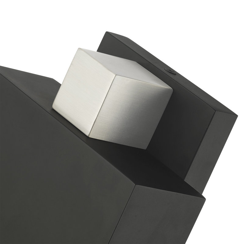 Burttram Solid Brass Wall Light, 5.25" H x 6.5" W x 3" D, Black