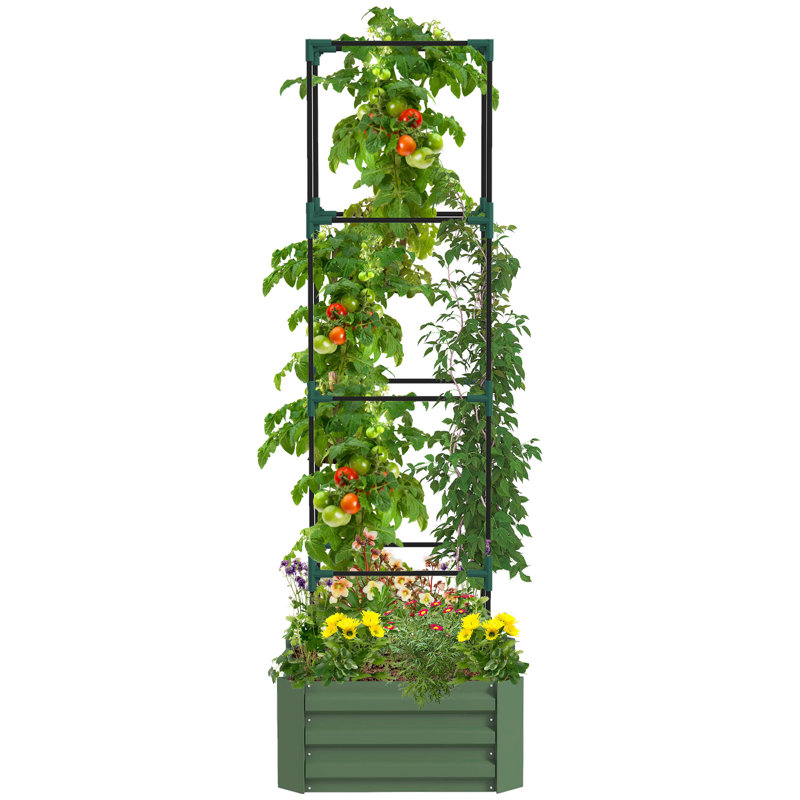 Lit de jardin surélevé galvanisé Outsunny, Vert