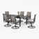 Alyah 6 - Person Metal Patio Dining Set with Extendable Rectangular Table