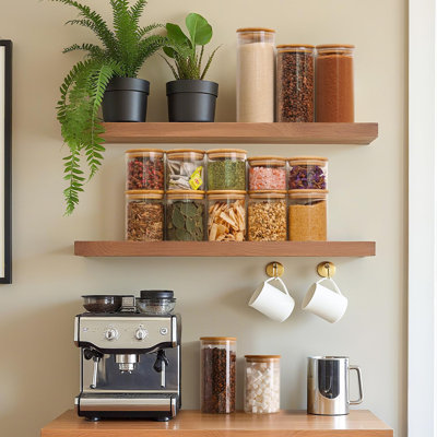 Contenants de rangement en verre avec couvercles, bocaux en verre avec couvercles, pot de rangement transparent, ensemble de 6 contenants ronds pour garde-manger
