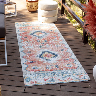 Arnauta Boho Burnt Orange Area Rug