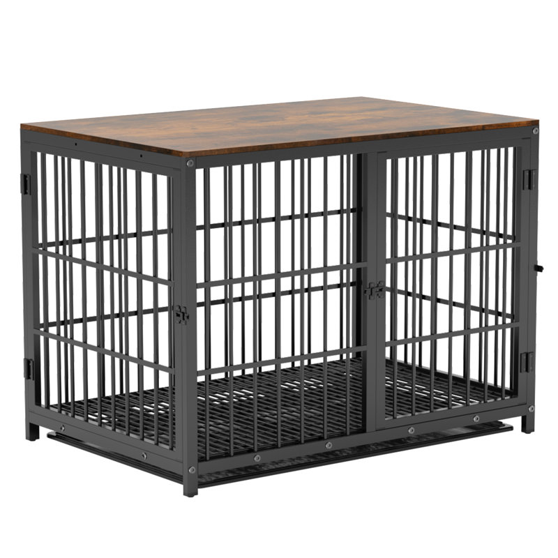Harriet Furniture Style Crate with 3 Doors, Black, 81 cm H x 107.5 cm W x 71.5 cm D