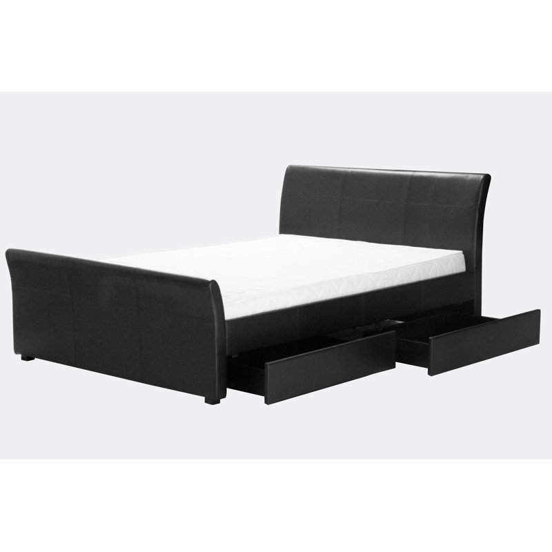 Shebeen Upholstered Ottoman Storage Bed, Black, Double (4'6)