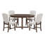 Ensemble de salle à manger rétro 5 pièces, table ronde avec rallonge l 16 po et 4 chaises rembourrées pour la salle à manger et le salon-513059269