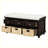 Rustic Storage Bench with 3 Drawers and 3 Rattan Baskets for Living Room, Entryway-688422002