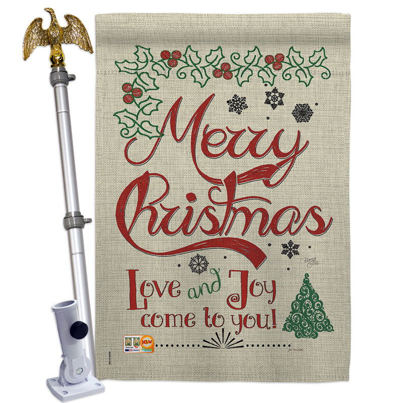 Double Sided 40'' H x 28'' W Polyester Christmas Flag Set
