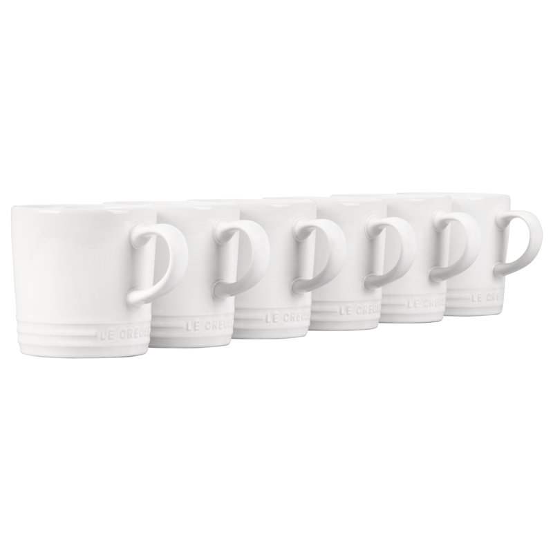 Set of 6 London Mugs (12 Oz. Each), White