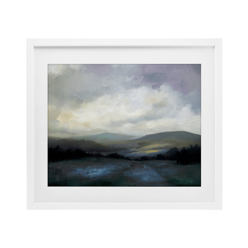 «Refreshed Quiet Mountainscape», reproduction sous verre encadrée, design par Annabelle Hall, H 13 po x l 16 po