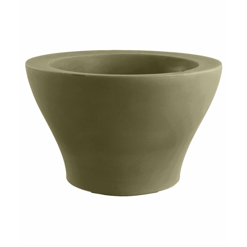 Centro Resin Pot Planter, 29.5" H x 47.25" W x 47.25" D, Ecru