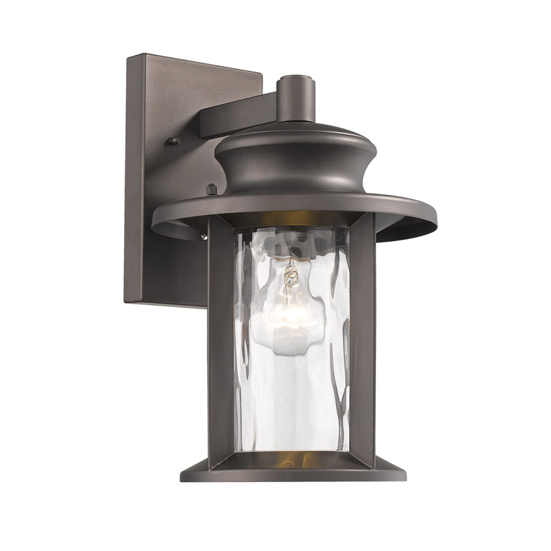 Lanterne murale d’extérieur 1 ampoule dunneback, H 14 po x l 8,75 x P 9,75, Incandescent, Bronze huilé