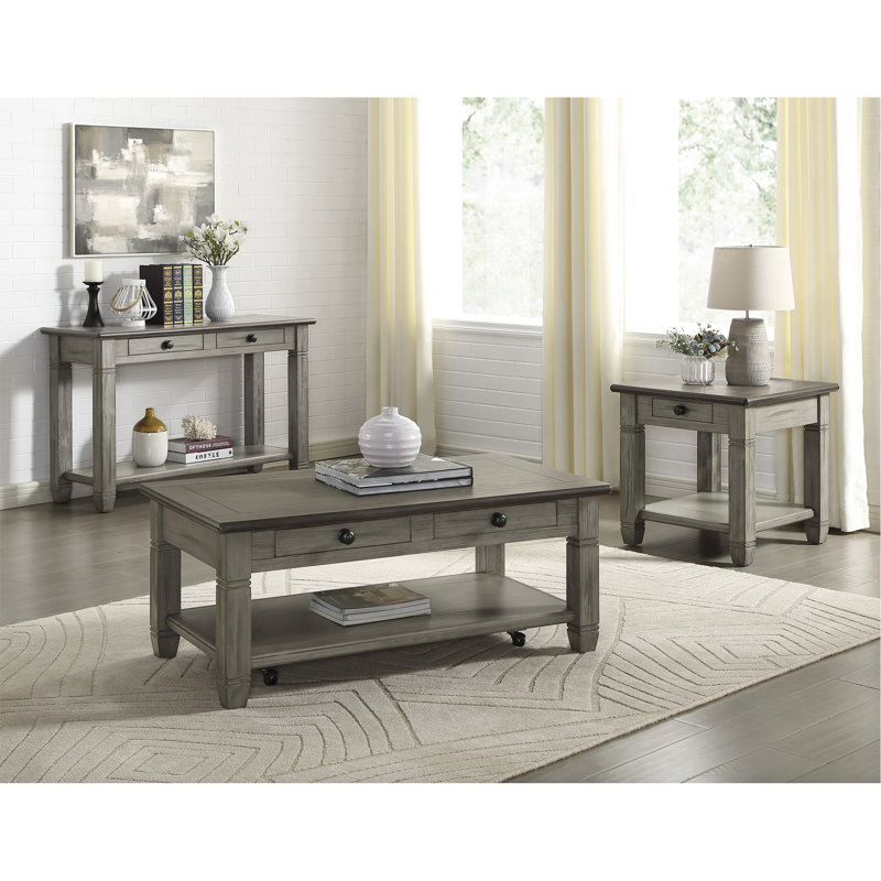 Stylish Sofa Table With Drawers And Shelf For Versatile Living Room Use
