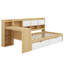 Lit de jour avec tiroirs de rangement et bibliothèque, lit d'angle avec bureau et tablettes, lit en forme de L multifonctionnel avec tête de lit convertible-1474832328-1474832330