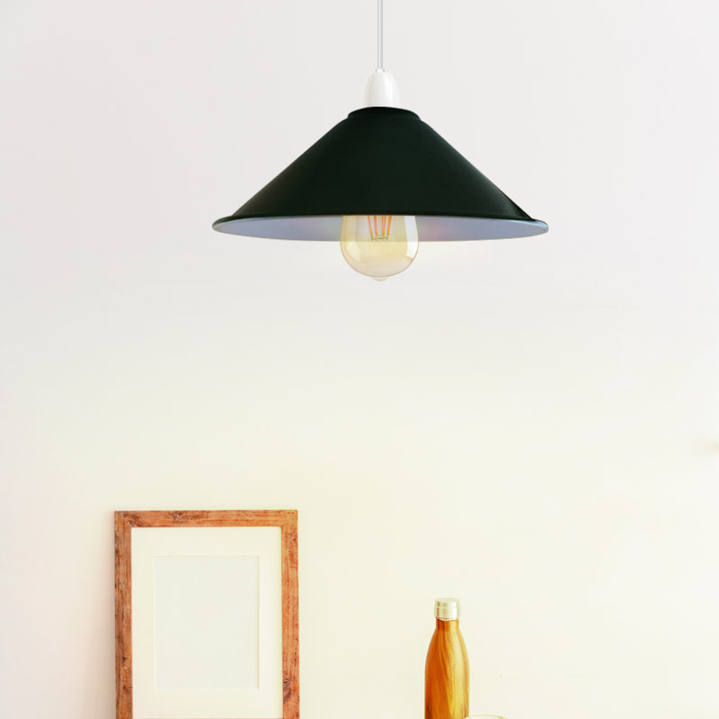 Veltri 10cm H Metal Cone Shape Pendant Shade ( Uno ), Green