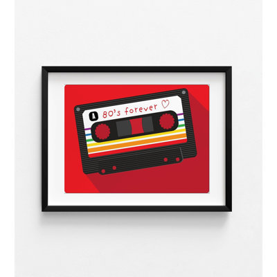 «Adalheid Retro 80S» par Jen Bucheli, impression rétro sur cassettes, art mural de magasin de musique, art mural encadré Red Music Studio