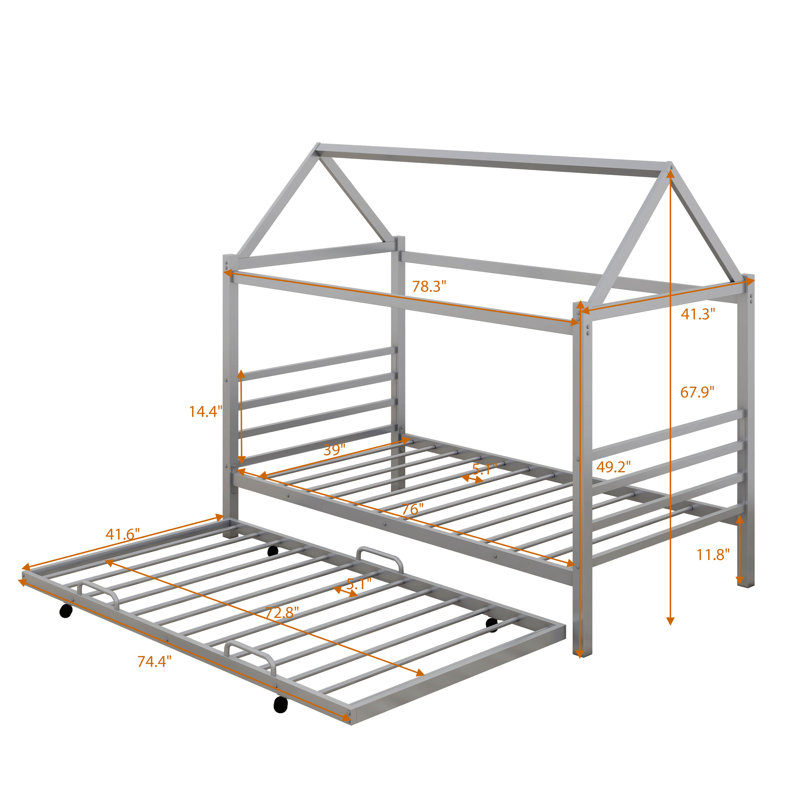 Lit plateforme simple en métal Mondamin, Argent