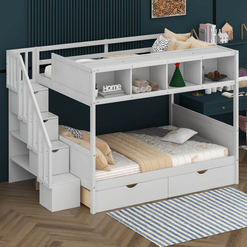 Javarrion Kids Twin Over Full Bunk Bed, White