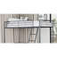 Lit mezzanine simple avec design contemporain, tube en métal noir, encastré, pour la décoration d'une petite chambre à coucher avec structure et environnements compacts appropriés