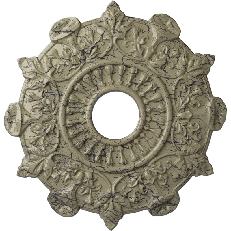 Médaillon de plafond H 17,5 po x l 17,5 po Preston, Pierre de château craquelé