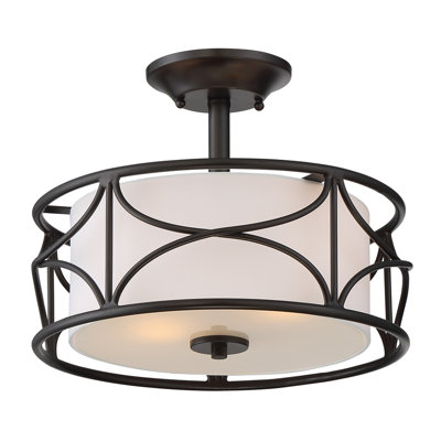 Krull Linen Blend Semi Flush Mount