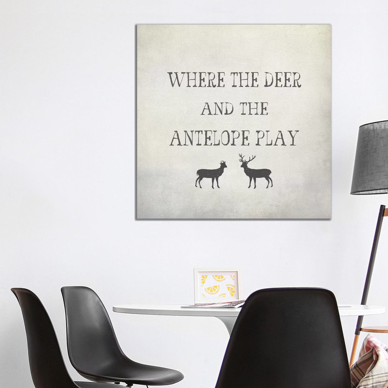 Where The Deer & Antelope by Graffi*Tee Studios - Wrapped Canvas Print, 93.98 cm H x 93.98 cm W x 3.175 cm D