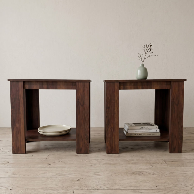 Ensemble de 2 tables de bout Telluride, Brown