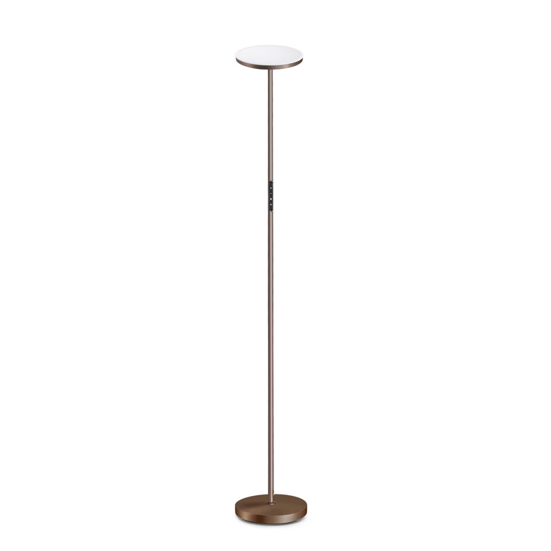 Jernell  LED Dimmable Torchiere Floor Lamp with Remote Control, Bronze