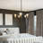 Geona 5-Light Dimmable Globe Chandelier Black Rods