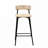 Paper Rope Upholstered Metal Bar Stools Set with Back