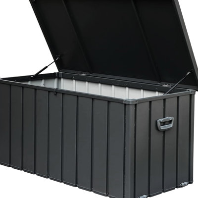 150 Gallon Deck Box For Outdoor - Waterproof, Lockable, Stores Towels  dark Gray Waterproof Container Gal Pillows