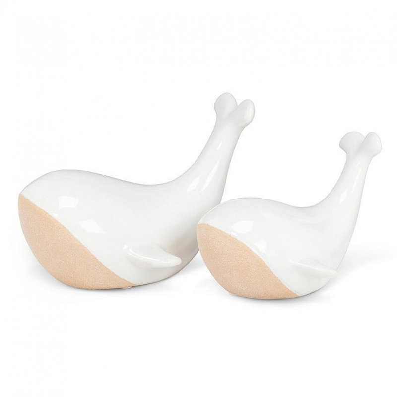 Figurine de baleine blanche brillante, H 5 po x l 4,5 po x P 6,5 po