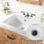 Lavabo pour salle de bain encastré rectangulaire, lavabo vasque 20 po x 15 po