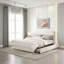 Grand lit plateforme tapissier ivoire