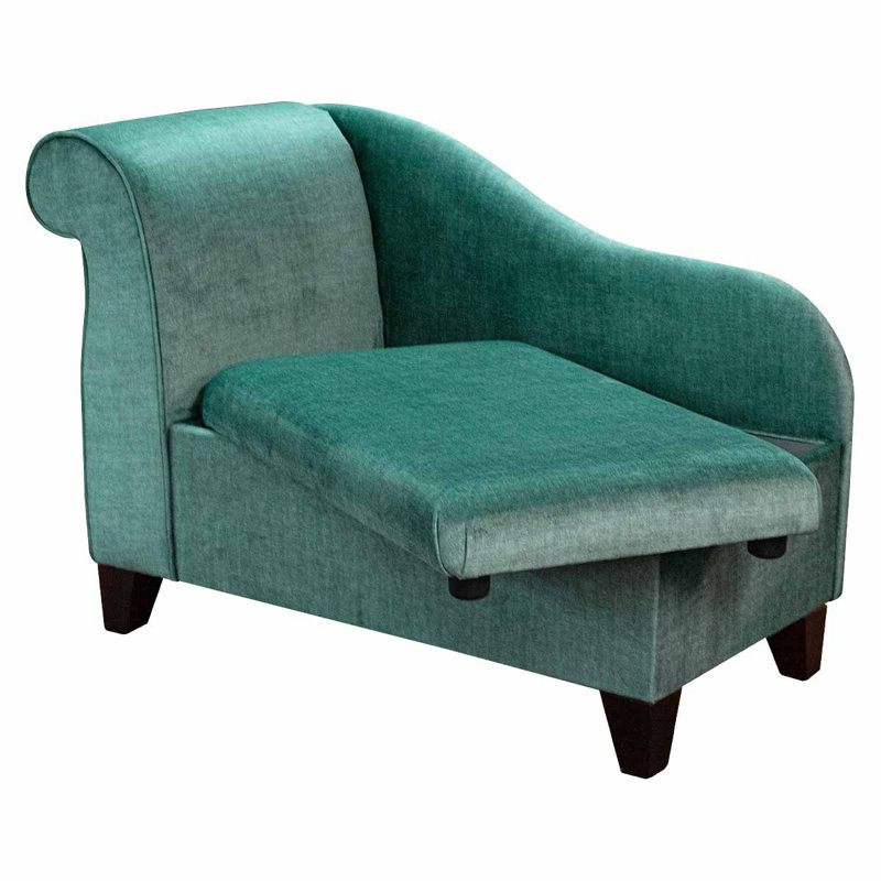 Upholstered Chaise Lounge, Green