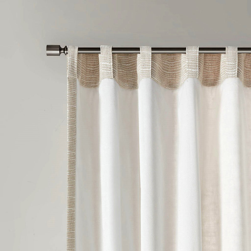 Faux Linen Rod Pocket And Back Tab Fleece Lined Curtain Panel(Only 1 Pc Panel), 50" W x 84" L