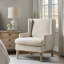 Fauteuil d'appoint à oreilles Bedford Decker de 73 cm de large, en tissu à carreaux traditionnel, beige-52189348
