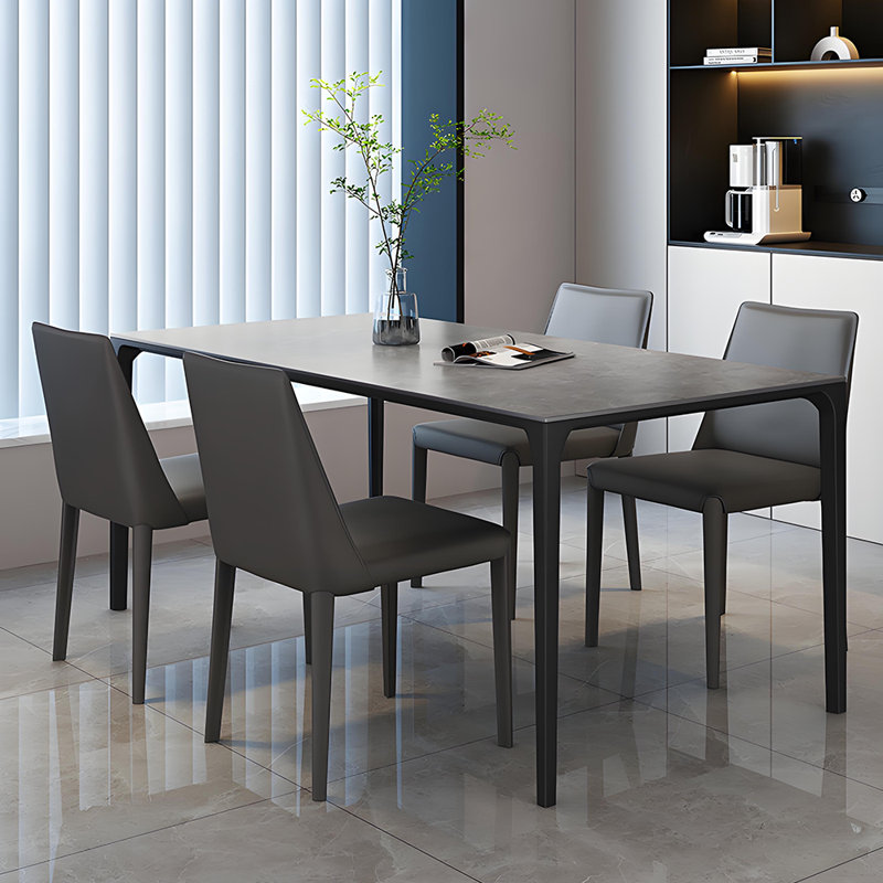 Ensemble de salle à manger rectangulaire en ardoise minimaliste, H 29,50 po x L 63,00 po x l 31,50 po