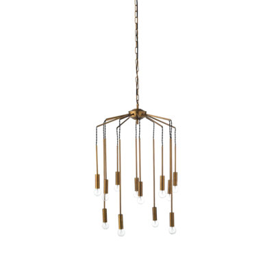 12 - Light Antique Brass Cluster Pendant