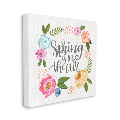 «Spring's in the Air» Motivation Motif abstrait «Blooming Flowers» par Lisa Larson - Peinture