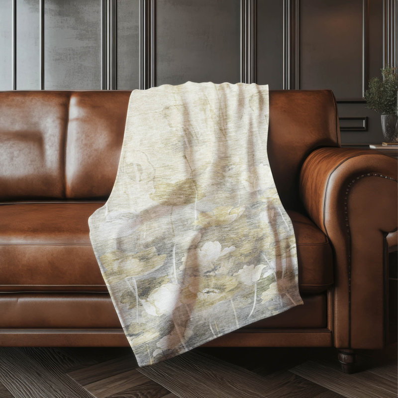 Jeté floral Sherpa ASB613 Addison, Beige