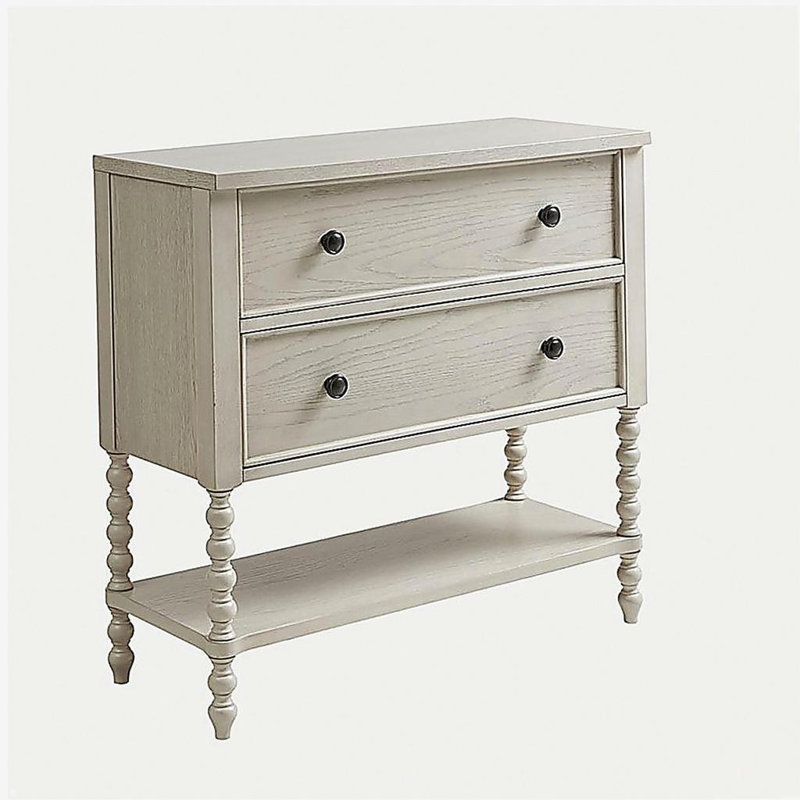 2 armoires décoratives à 2 tiroirs, beige rétro, Naturel