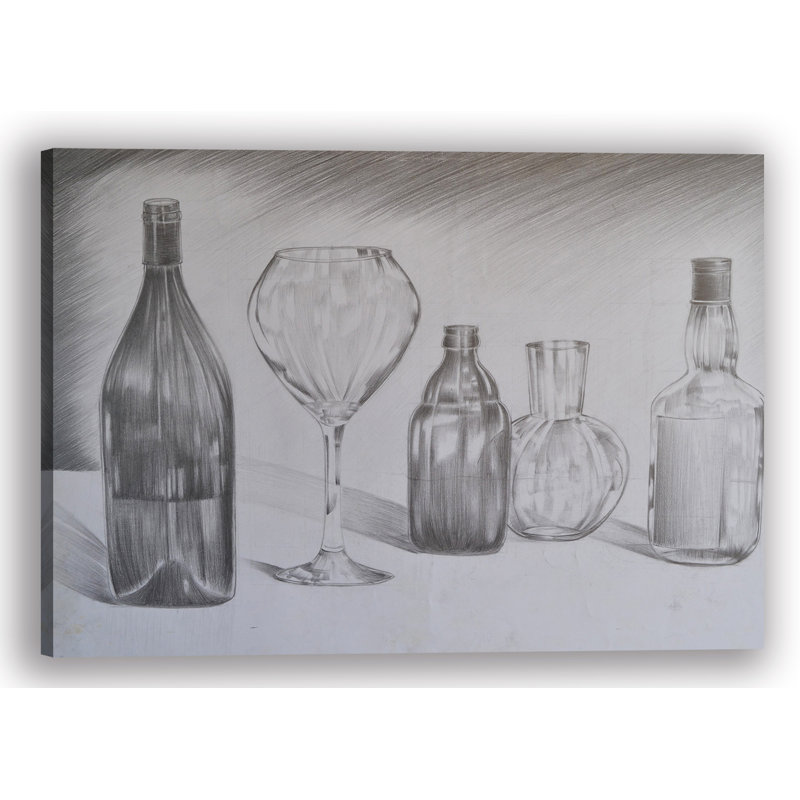 «Charcoal Still Life» - Reproduction de dessin sur toile tendue, H 24 po x l 36 po x P 1,5 po