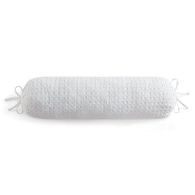 Coussin décoratif en coton gaufré pur 12 x 36 DKNY - blanc