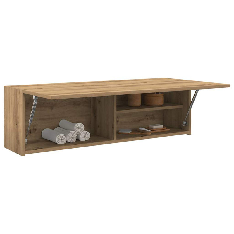 Bathroom Wall Cabinet, Artisan Oak, 11.8"H x 9.8"W x 39.4"L 
