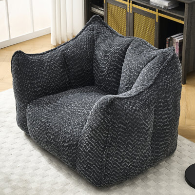 Chaise de chambre à coucher confortable avec - chenille, mousse à haute résilience, noir, pour les moments de repos, tissu de chenille pour adultes relaxants, chambre à coucher résiliente parfaite, salon et temps libre