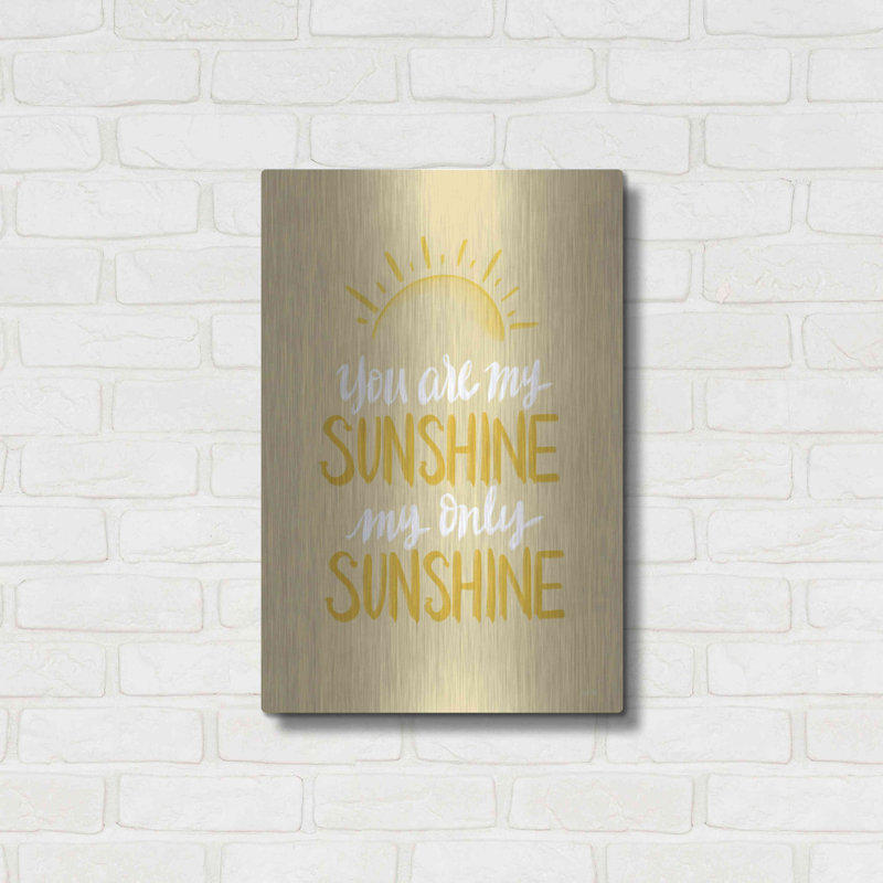 «You Are My Sunshine» par House Fenway, art mural en métal, H 24 po x l 16 po
