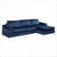 Canapés modulaires | Canapé en L Mid-Century Mid-Century, structure en bois massif pour les soirées cinéma | Velours | Bleu-1765493798