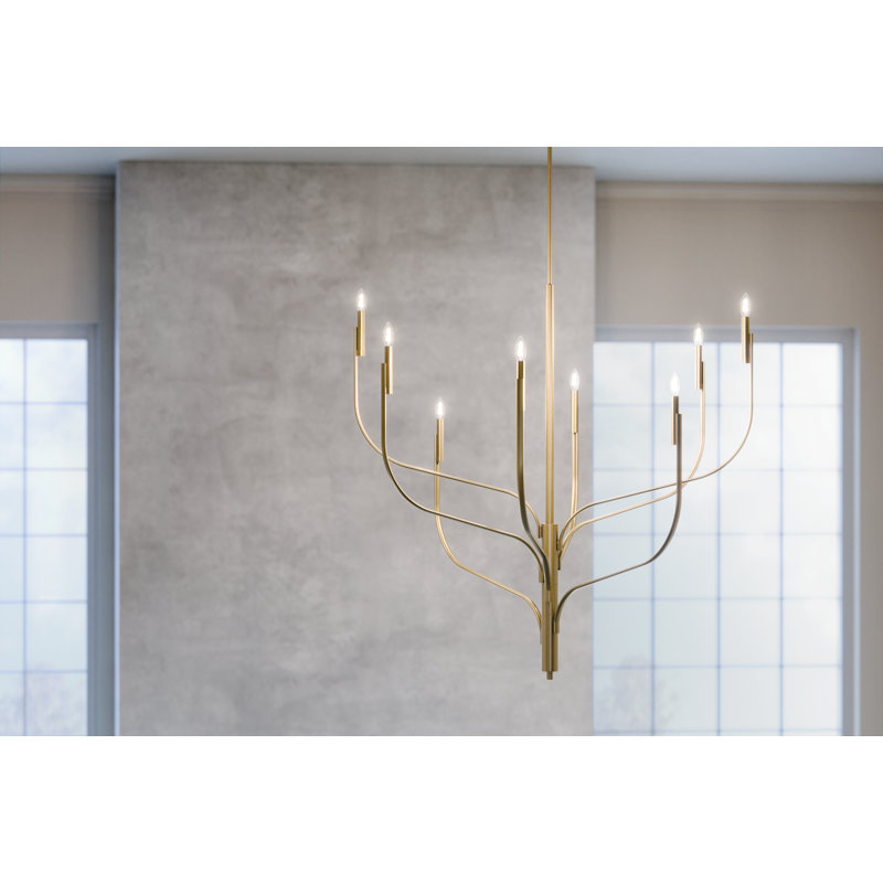 Steel Dimmable Classic / Traditional Chandelier, 8, 47.75" H x 47.75" W x 47.75" D, Bronze