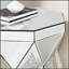 Table basse de style tambour avec incrustation de cristal miroir, table décorative argent polygonale pour les salons modernes, mobilier de luxe à profil bas de 20 pouces