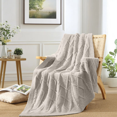 Feather Throw Blanket-Diamond pattern