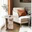 Table basse en marbre rose naturel, 17,7 po x 17,7 po x 15,8 po, finition polie, facile à assembler, luxe pour la maison 17,7 po-1276293239